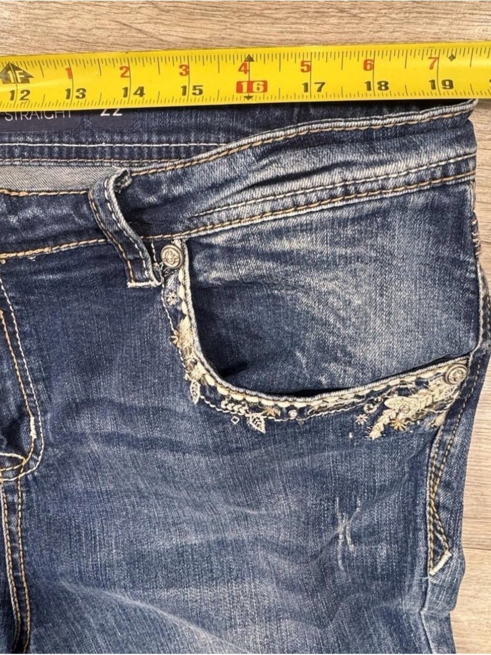 Grace in LA P-Straight Embroidered Flap Pocket Jeans Women’s Plus Size 22 - Picture 4 of 7